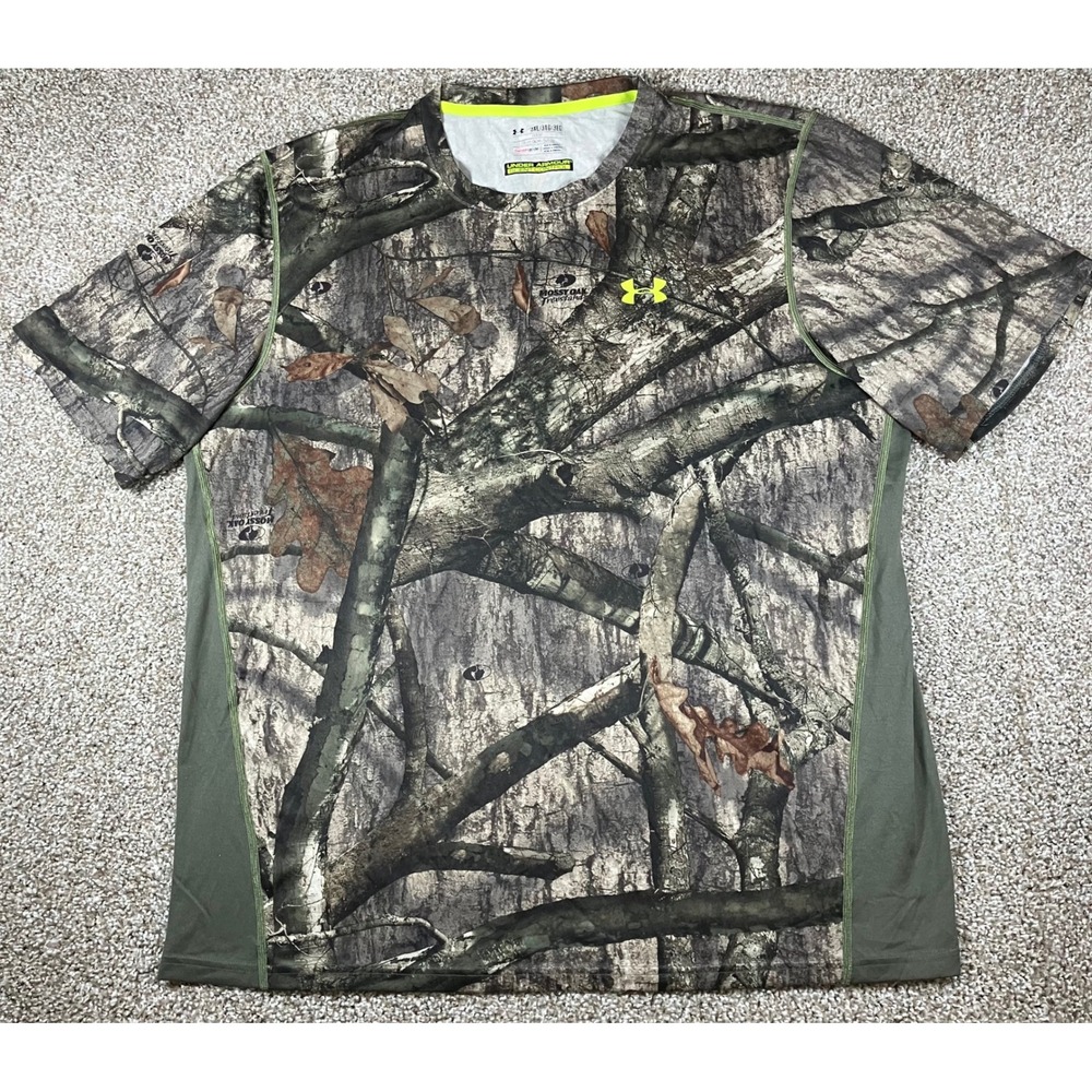 Under Armour Mens 3XL Mossy Oak Treestand Camo HeatGear Scent Control Shirt